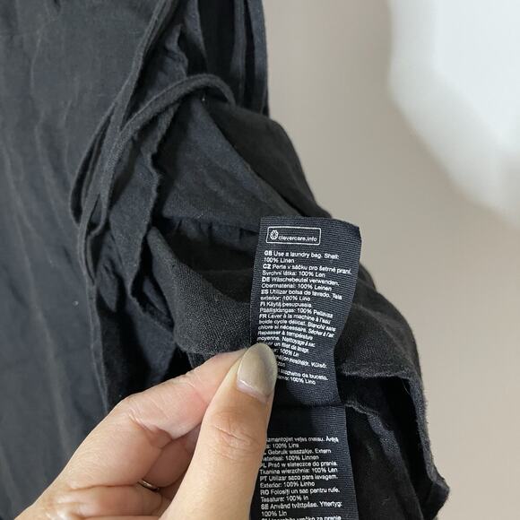 Los angeles atelier & other stories black linen wrap mini dress size US 8 - Picture 4 of 5